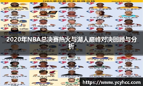 2020年NBA总决赛热火与湖人巅峰对决回顾与分析